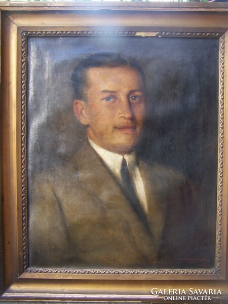 Vilibáld Szokol (1888-?): Vitéz dr. Portrait of Zoltán Szathmáry, gynecologist and medical writer, 1924.