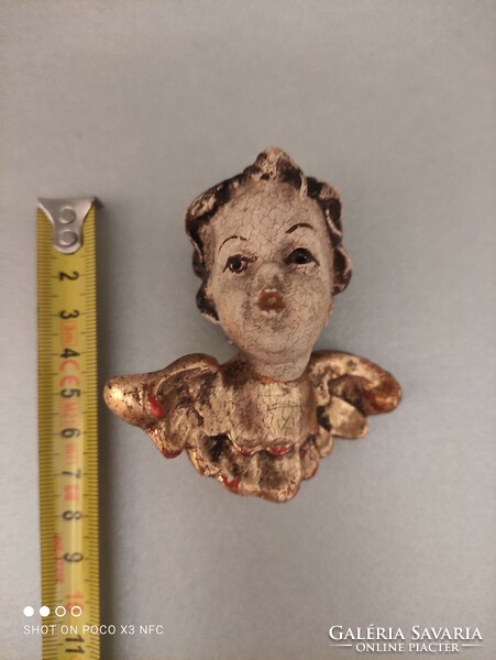 Antique Art Nouveau wooden putto angel wall or Christmas tree decoration