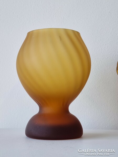 Old art deco Czech or Murano amber handcrafted glass works