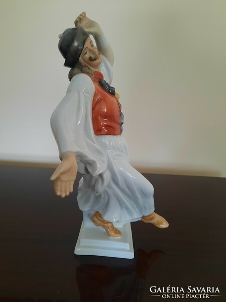Herend porcelain dancing shepherd, outlaw, peasant porcelain figure