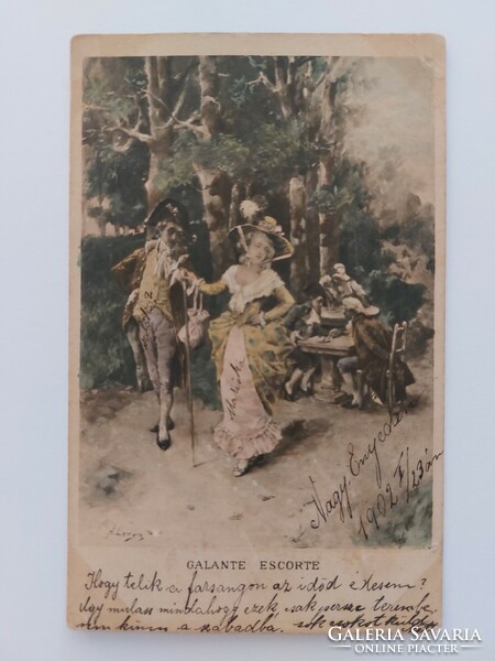 Old art postcard 1902 antonio lonza postcard