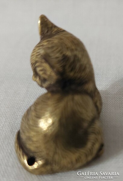 Miniature brass cat figure
