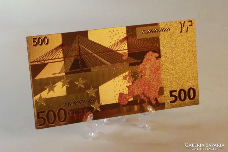 Gold-plated 500 euro banknote