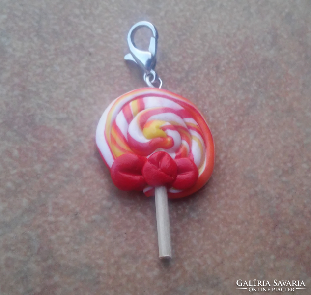 Orange-lemon lollipop pendant 01