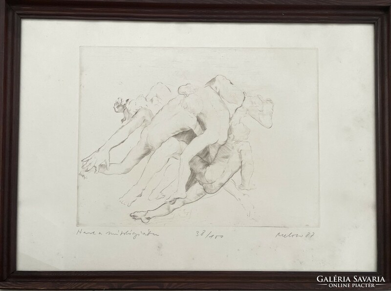 Melocco Miklós (1935 - ) EREDETI 46x62 cm szitanyomata