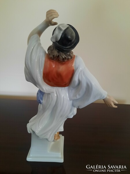 Herend porcelain dancing shepherd, outlaw, peasant porcelain figure