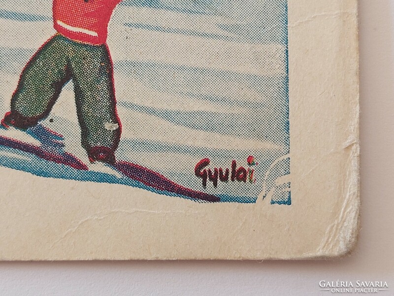 Régi karácsonyi képeslap 1940 Gyulai rajzos levelezőlap