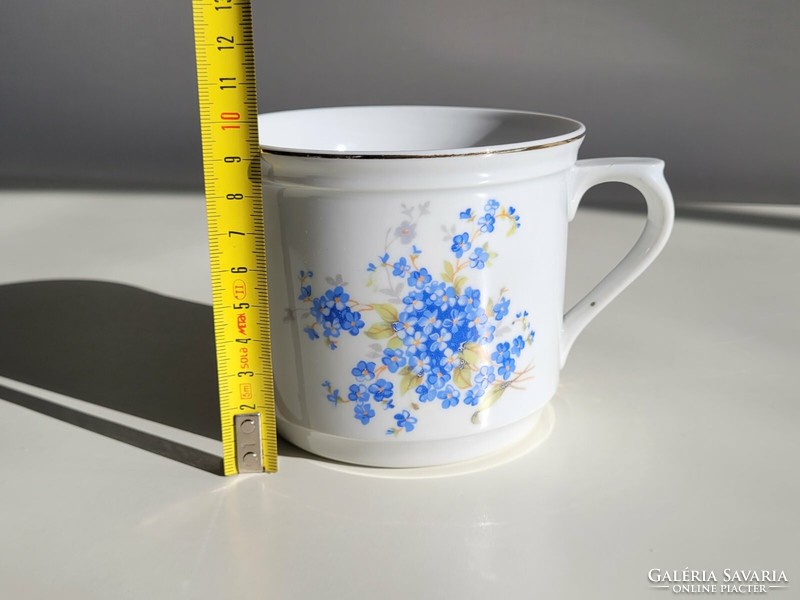 Old porcelain large mug with Czech forget-me-not pattern