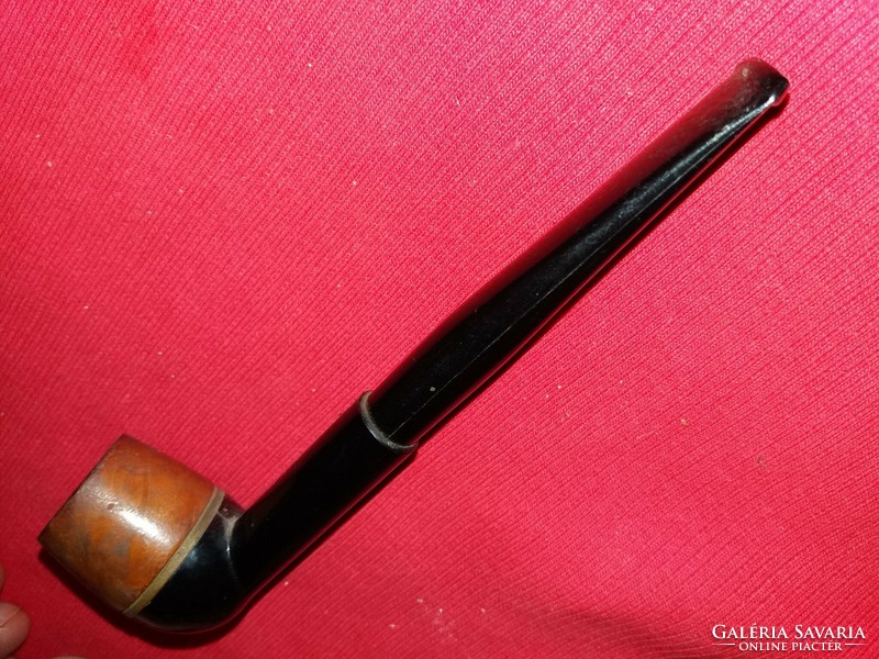 Old wood straight stem with copper ring inlay as shown in the pictures 4.