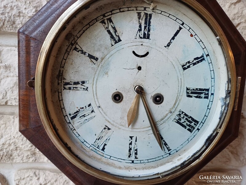 Antik Junghans falióra dekoràció hajóra irodàba szögletes Kapitàny óra.