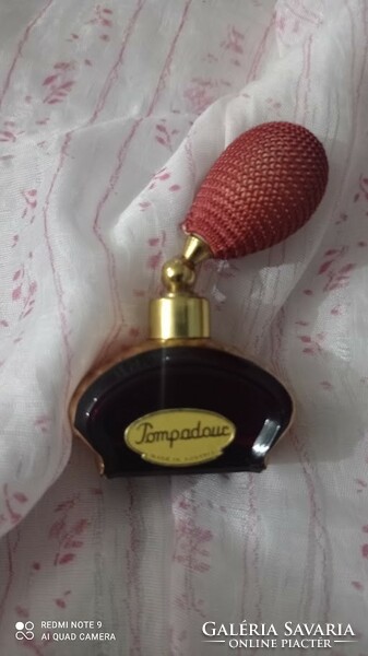 Pompadour antique Austrian perfume bottle, gilded crystal perfume bottle with pump