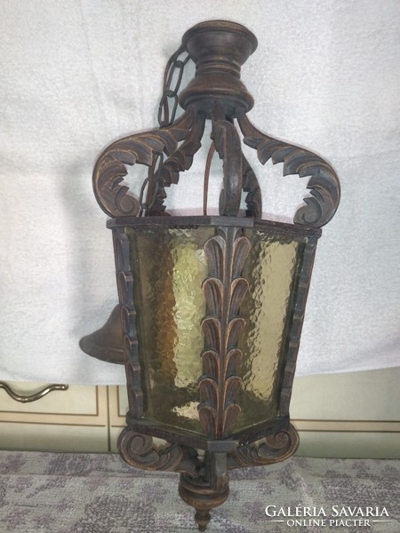 120 year old antique complete ceiling lamp chandelier hand carved wood
