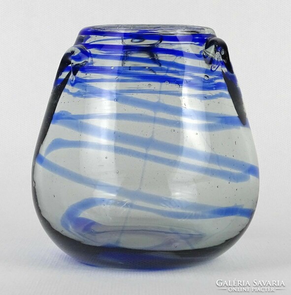 1O207 Régi muránói fújt üveg váza 11 cm