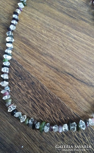 Herkimel and tourmaline necklace