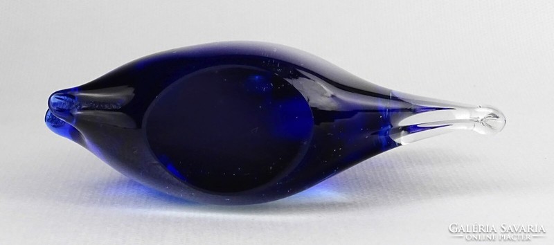 1O204 Murano blown blue glass fish 13.8 Cm