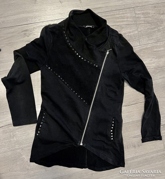 Black zipper top with studs, small jacket 38-40