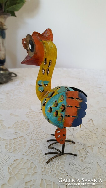 "Stevie Birds" színes fém madár 18cm.