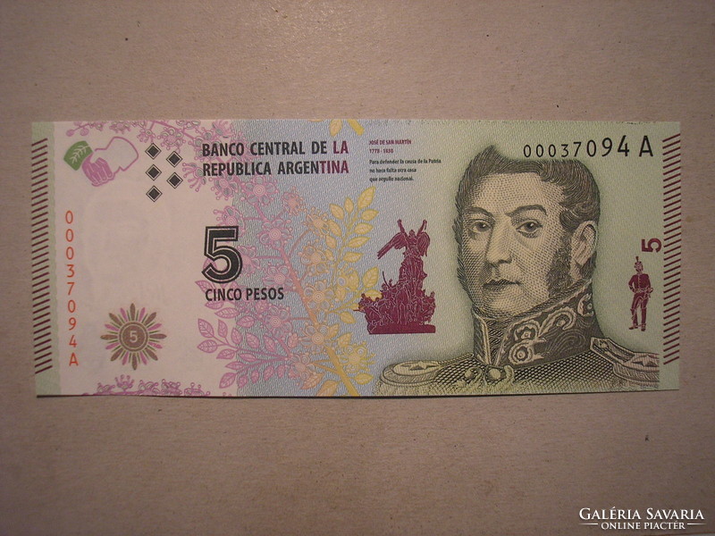 Argentína-5 Pesos 2015 UNC