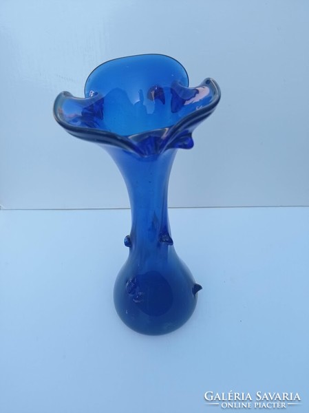 Kobalt kék üveg váza 30 cm