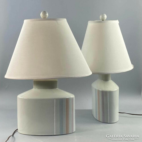 Pair of Leviton mid-century American ceramic lamps