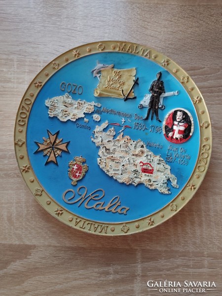Malta   emléktányér  falidísz  térképpel