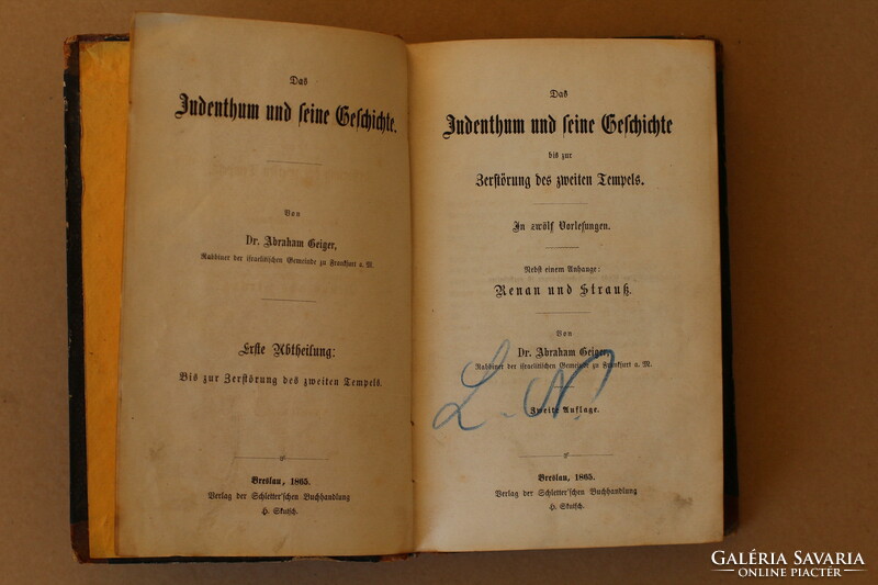 Abraham geiger das judenthum und seine geschichte, Judaica book