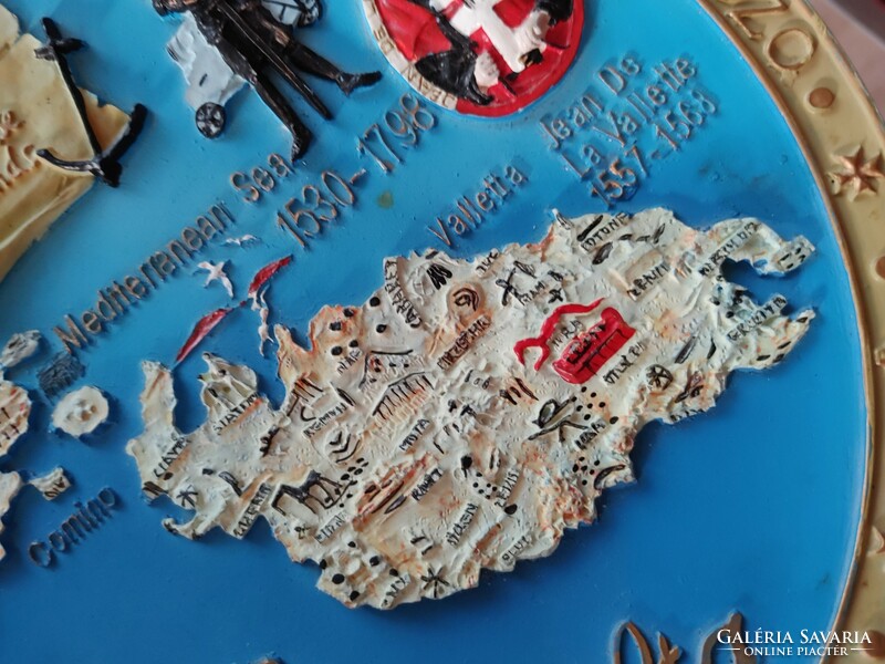 Malta   emléktányér  falidísz  térképpel