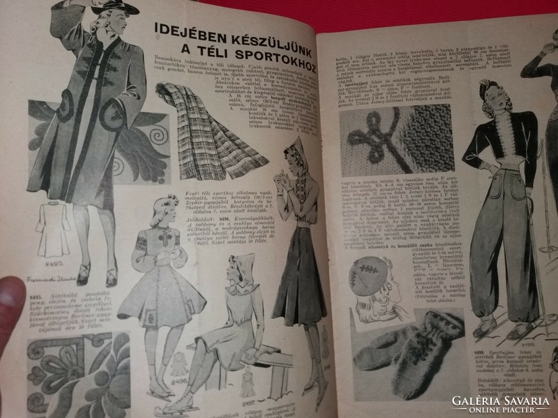 Antik 1940 november Tündér ujjak kézimunka Magazin melléklettel gazdagon illusztrálva