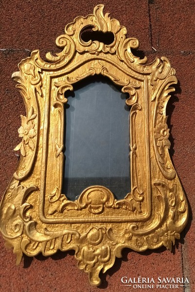Antique gilded carved baroque wooden frame - picture frame