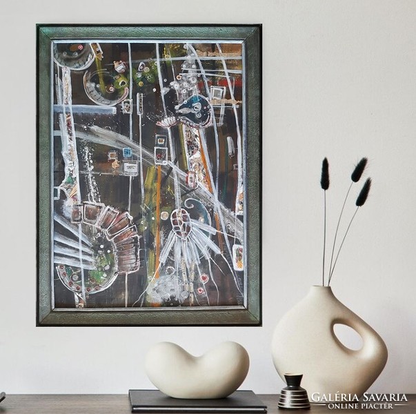 Dream abstract painting in a frame