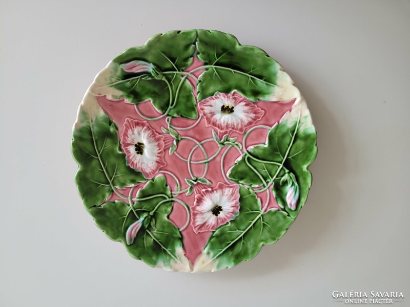 Régi Körmöcbányai szecessziós nagy majolika tányér falitányér 32 cm falidísz