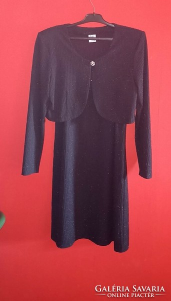 Black dress with bolero, casual ensemble. Midi model. S size