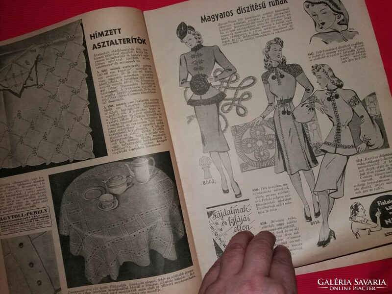 Antik 1940 december Tündér ujjak kézimunka Magazin melléklettel gazdagon illusztrálva