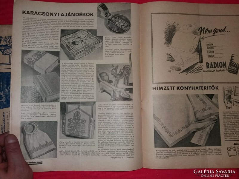 Antik 1940 december Tündér ujjak kézimunka Magazin melléklettel gazdagon illusztrálva