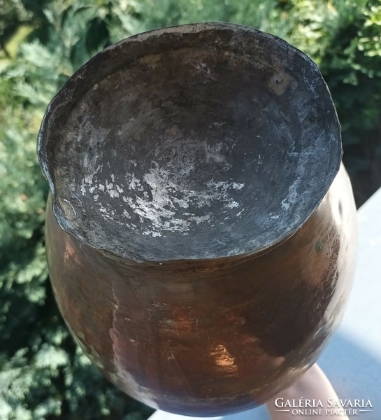 Antique hand hammered huge copper spout