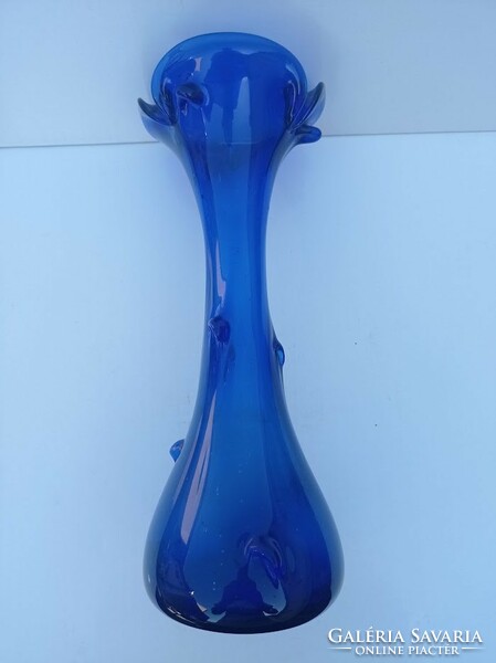 Kobalt kék üveg váza 30 cm