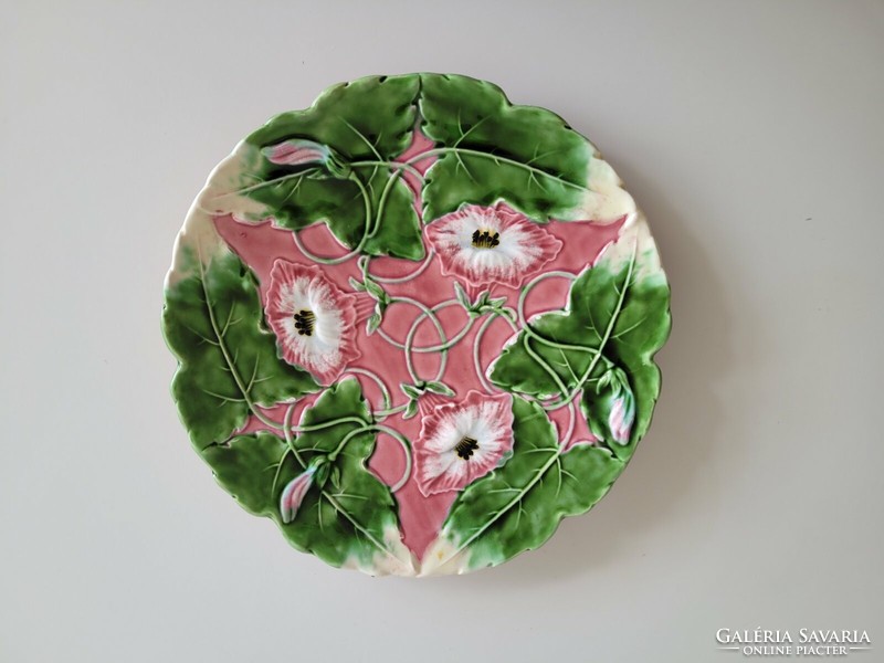 Old Körmöcbánya art nouveau large majolica plate wall plate 32 cm wall decoration