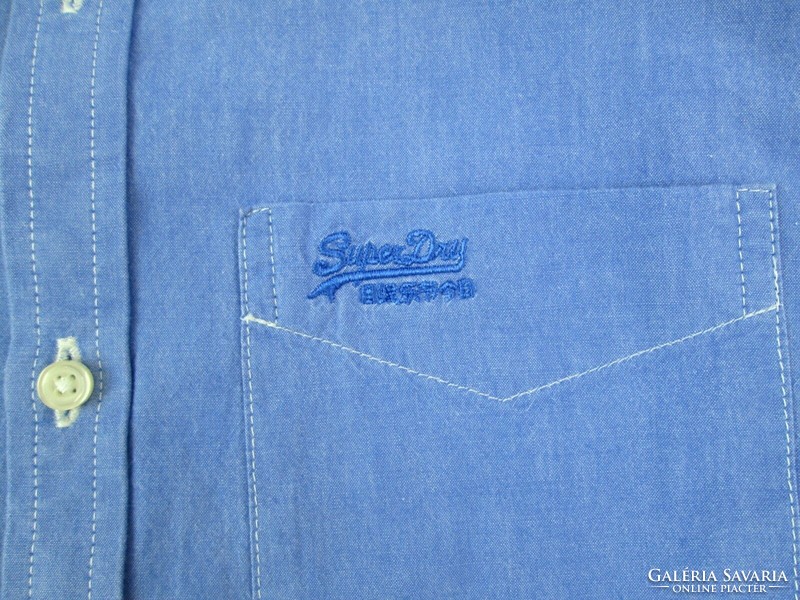 Original superdry (s) elegant pastel-blue short-sleeved men's shirt