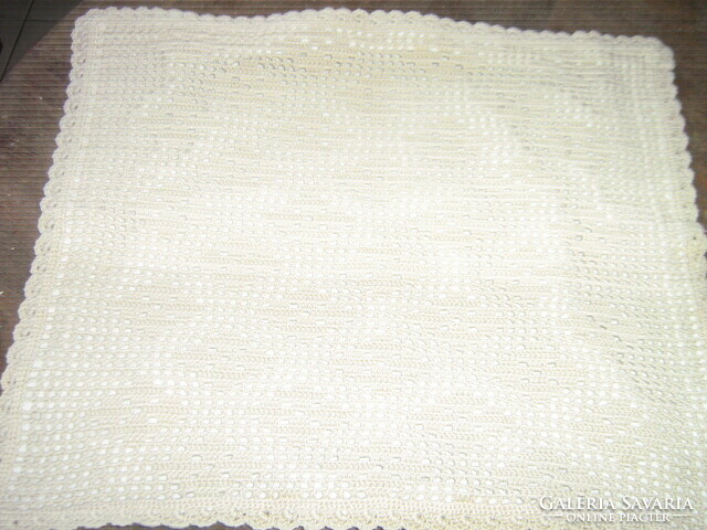 Beautiful handmade crochet ecru cushion