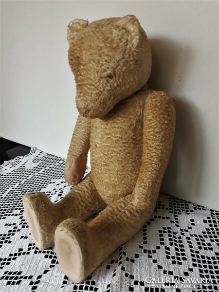 Large old straw teddy bear, 50 cm