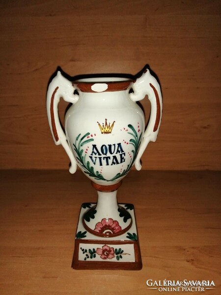 Antik jellegű porcelán víztartó AQUA VITAE Az Élet Vize 21,5 cm (z-3)