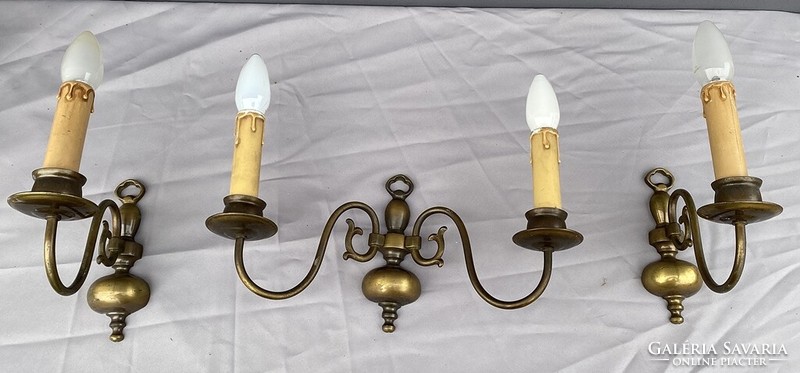 Flemish neo-baroque wall arm set of 3 pieces.