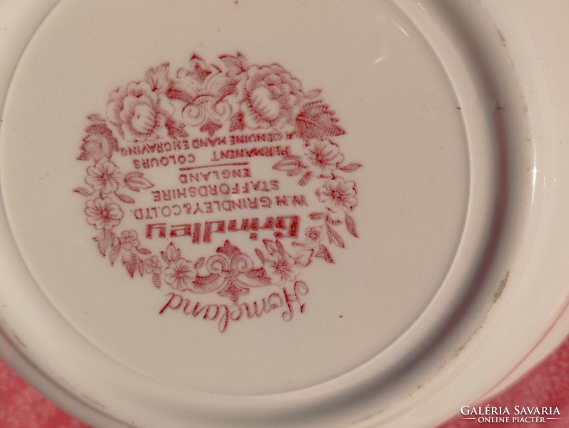 English scenic porcelain deep serving bowl, centerpiece