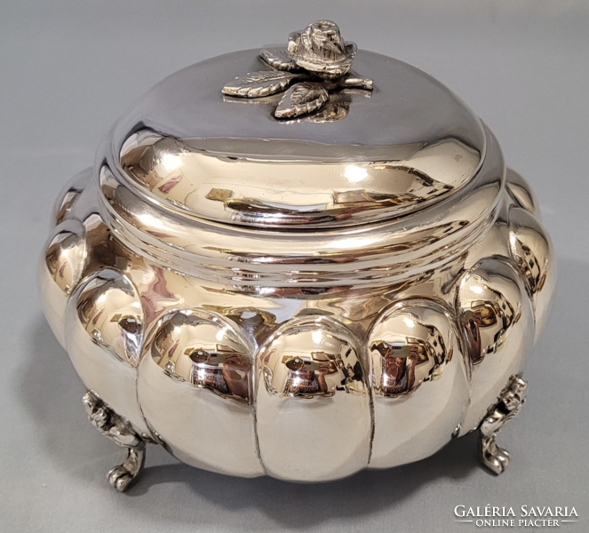 Old silver sugar box