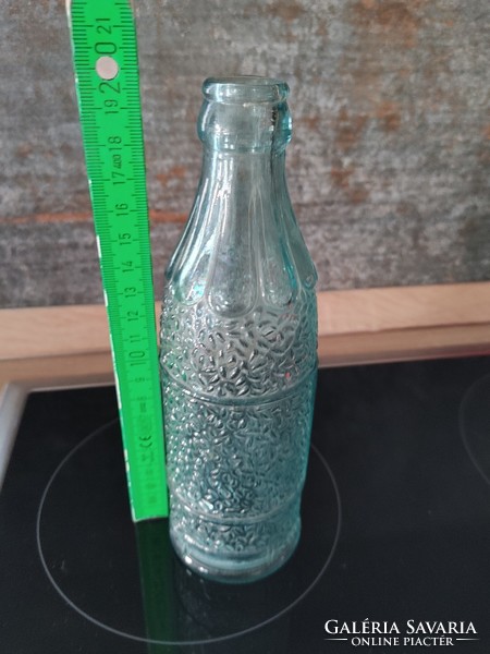 Retro soft drink syrup glass blue bottle