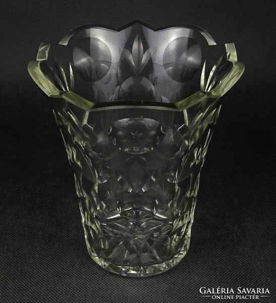 1O236 Hibátlan csiszolt kristály váza tulipán váza 16 cm