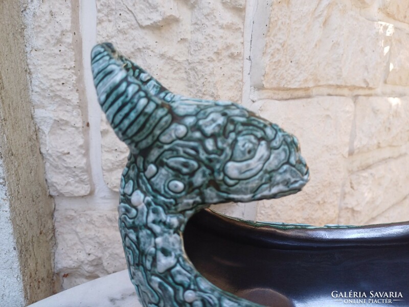 Gorka gèza ram serving table centerpiece in ceramic art deco retro style. Video. !!