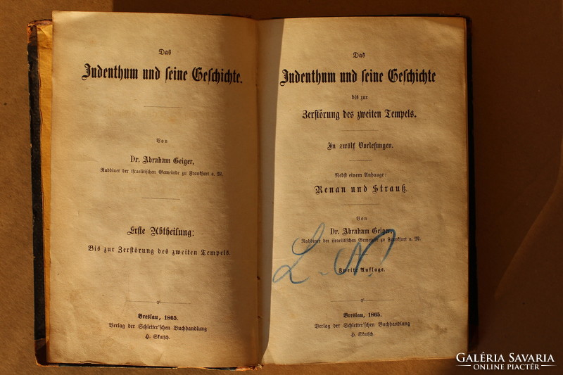 Abraham Geiger Das Judenthum und seine Geschichte, Judaika könyv