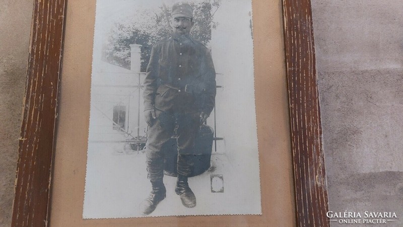 (K) old military photo with 30x38 cm frame