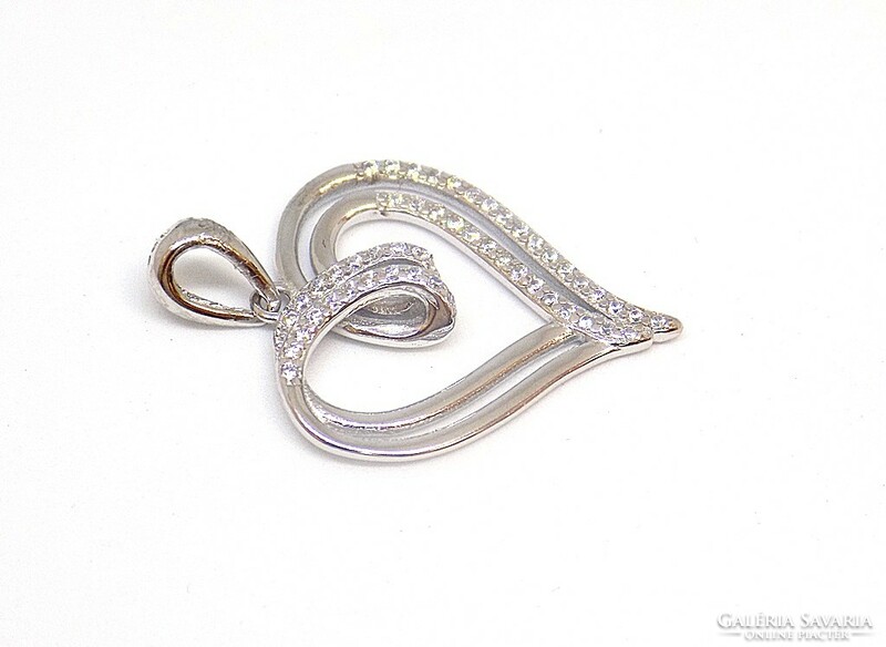 Stony silver heart pendant (zal-ag113703)